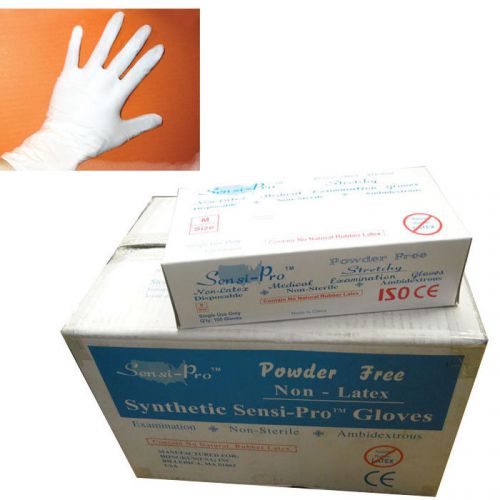 Synthetic Vinyl Examination Gloves, Powder Free, Latex-Free, White,  Large