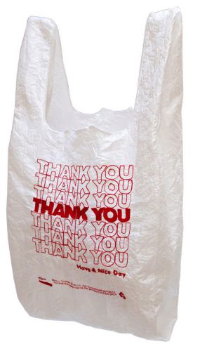 500ct large 1/6 thank you t-shirt plastic grocery shopping bags with handle for sale