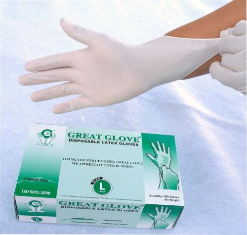 1000 Powder Free Latex Disposable Glove Multi Purpose Large Size Single Use