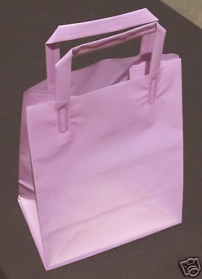 250 pcs Thick Plastic Lavender Cub Frosty Retail Shopping Bags Gift, With handle