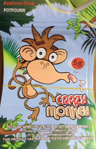 100 Crazy Monkey 5g EMPTY** mylar ziplock bags (good for crafts incense jewelry)