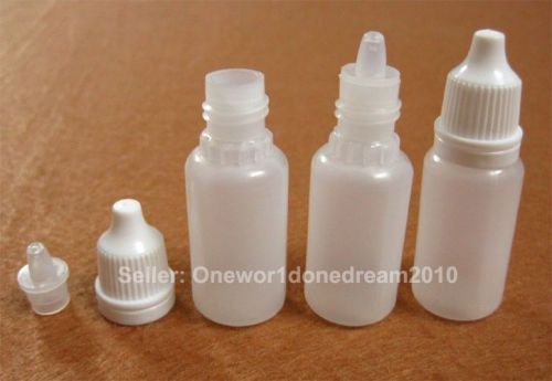 100Pcs 10 ML 0.33 OZ Plastic Dropper Squeezable Bottles Dispense Child Safe LDPE