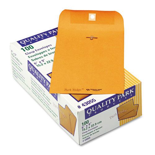 Park Ridge Kraft Clasp Envelope, 6 x 9, Brown Kraft, 100/Box