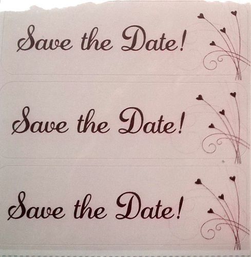 35 x Save the Date Stickers for Invitations or Save the Date Cards. Hearts