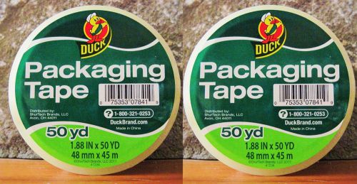 2 rolls clear duck duct packaging packing carton shipping tape 1.88&#034; x 50 yd ea. for sale