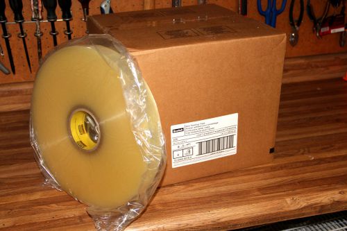 Case of 8 large 12&#034; rolls real 3m scotch 375 box sealing tape ~3000&#039; x 1.41&#034; for sale