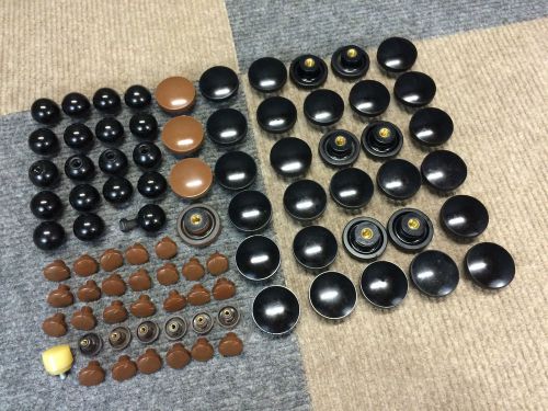 Vintage plastic industrial knob lot fat black 3/8-16 standard+ball 24+brn 10-32 for sale
