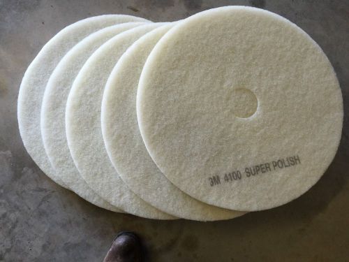 Lot / case of 5 - 3m white 23&#034; 580 mm super polish pads 61-5000-4515-0 4100 1064 for sale