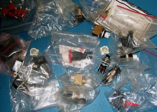 APPRX 33PC LOT ASSORTED SWITCHES AND PUSHBUTTONS