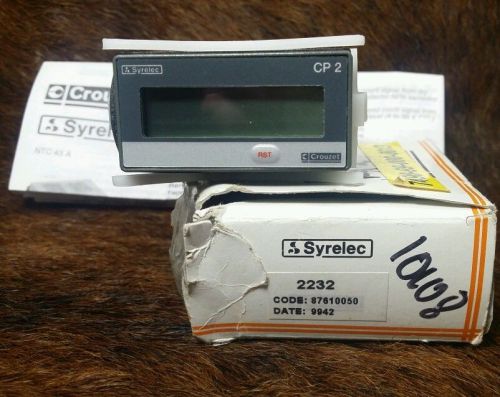 New Syrelec Crouzet Counter Totalizer 8 Digits LCD CP2 87 610 050 9932 France