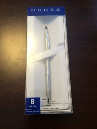 BNIB Cross Classic Century Satin Chrome Ballpoint Pen With Gift Box.