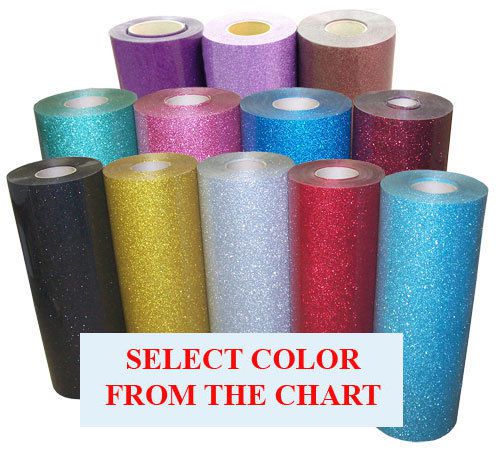5roll pack 20”x3ft Heat Transfer Vinyl Glitter,28color option, for Cutter,Press