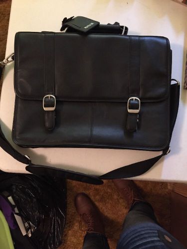 Genuine Leather Black Office Bag. Multi-use Carrying Shoulder Bag. Multi-compart