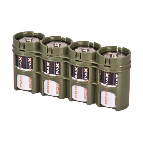 New storacell powerpax d battery caddy, military green, 4-pack for sale