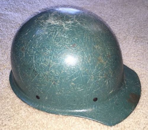 Vintage Green Oxweld Fiberglass Hard Hat - Helmet Super Rare!