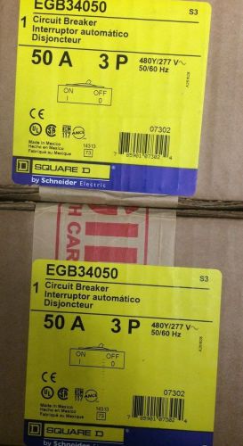 2 Brand NEW EGB34050 480V 50A Square D Breakers• Price Is For Both!