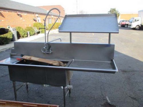 Stainless steel 3 compartment dish sink with overhead sprayer for sale