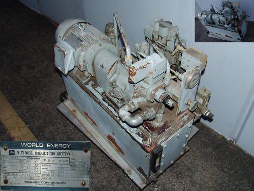 3 phase hydraulic pump with tank , Toshiba Corporation 71-3344, Tokyo Japan