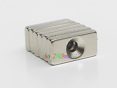 New10pcs Strong Block Cuboid Rare Earth Permanent Nd-Fe-b Magnets 20x10x4mm Hole