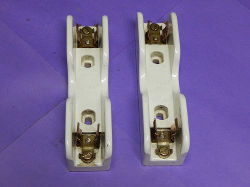 Lot of 2 Bryant 3937 Ceramic Fuse Holder (Small Chip On One Fuse Holder)