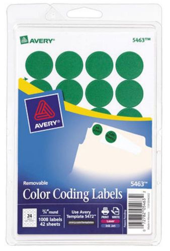 Avery Removable Multi-Use Labels Color Coding Green Dots, Bulk Lot 5463 NEW
