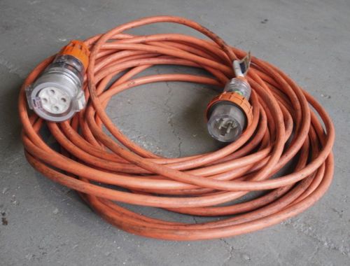 20 Meter 3 Phase Extension Lead Cable with Clipsal 32 amp 500V 4 pin Plug