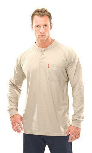 Benchmark Mens Flame Resistant Henley Shirt  Chest Pocket  HRC 2  NFPA 2112  Lar
