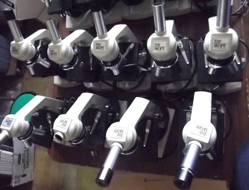 9  &#039;THE SKOPE&#039;  MICROSCOPES For Parts/Repair Heavy duty aluminum frames As is.