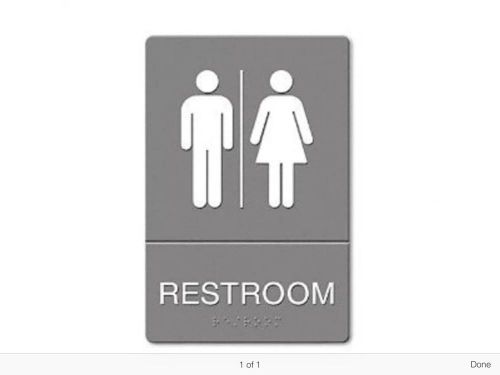 HeadLine ADA Approved Restroom Sign, Restroom Symbol Tactile Graphic