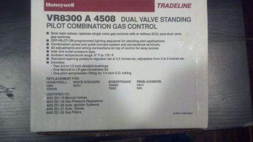 Honeywell dual standing pilot gas valve vr8300a4508 for sale