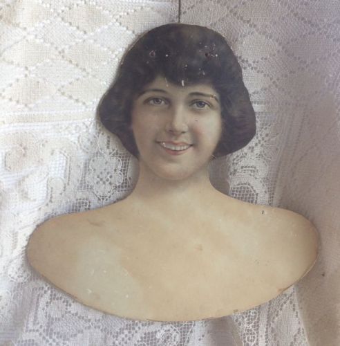 Antique 1917 modelo dress hanger vintage~woman&#039;s face~head~shoulders~rare beauty for sale