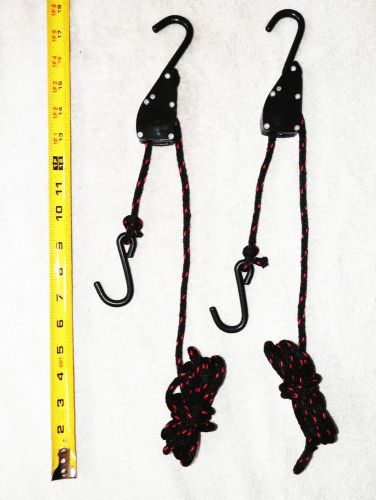 2PC Ratcheting Pulley Hoist Block and Tackle Set Cargo Tarps Deer Farm Truck