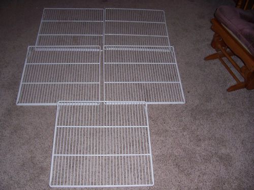 5  Commercial - 23 &#034;W  by 22&#034; L  White  Wire Refrigerator Shelf