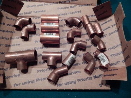 1/2&#034; copper fittings lot of 18