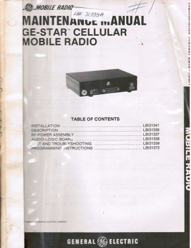 GE Manual #LBI- 31335 GE-Star Cellular Mobile Radio