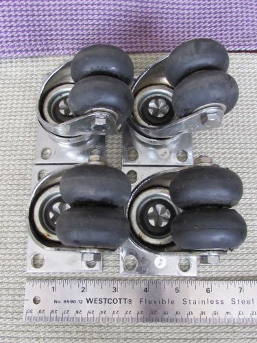 Darcor Double Row Rubber Caster Set Lot 4 Industrial Quality Made in Canada 32