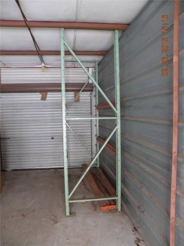 set of Industrial Metal Shelving 10 feet all uprights w/ 8 6 foor bars / rails