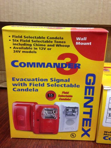 Gentex gec3-24wr fire alarm horn/strobe, wall, red + free ship for sale