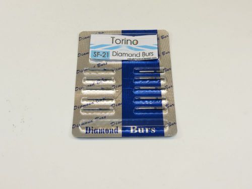 Dental Diamond Burs Cylindrical Lab SF-21 FG Set /1 Pack 10 Pcs TORINO