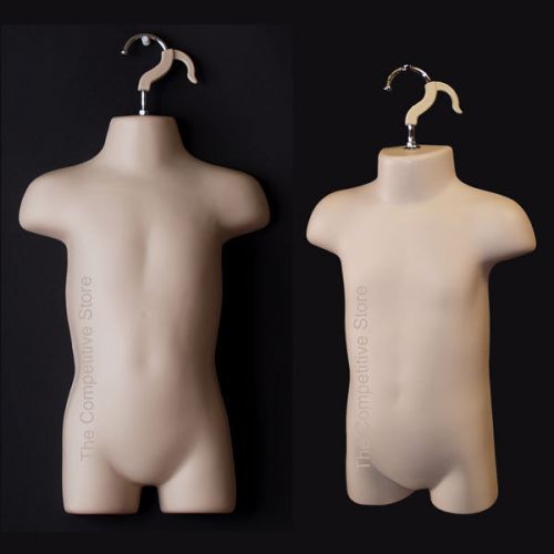 Toddler &amp; infant flesh mannequin forms set use with boys &amp; girls clothing 9mo-4t for sale