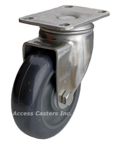 04xa03051s 3&#034; stainless steel swivel caster from albion, poly on poly wheel for sale