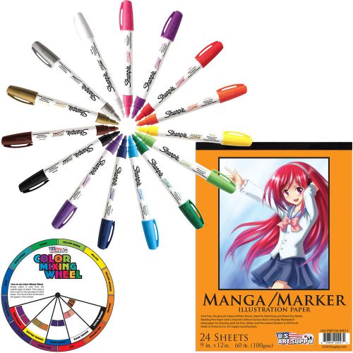 Sharpie paint marker medium point 15 color ultimate kit with color wheel and pad for sale