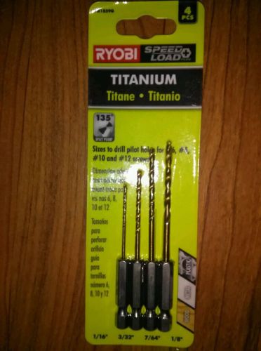 Ryobi speed load  titanium drill bits. #6 #8 #10 #12 wood metal plastic for sale