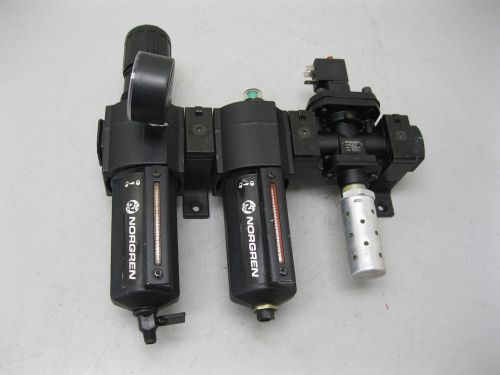 Norgren b74g filter/regulator, f74c oil filter, &amp; p74c control valve b17 (1750) for sale