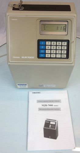 Amano cincinnati microder calculating time clock  mjr7000 with key &amp; manual for sale