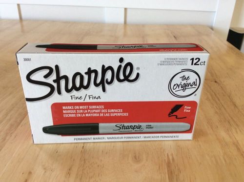 Sharpie Fine Point Permanent Markers, 12 Pack, Black (30001) Sharpee