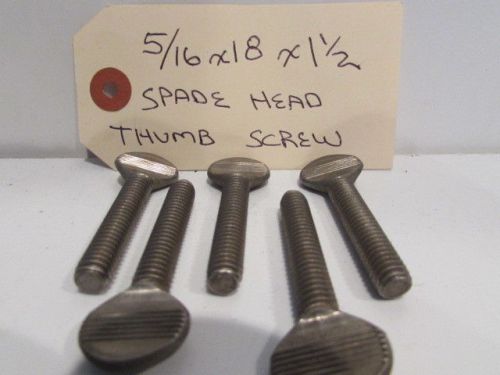THUMB SCREWS/ 5/16 X18 X 1 1/2&#034; STAINLESS STEEL THUMB SCREW 5PCS.