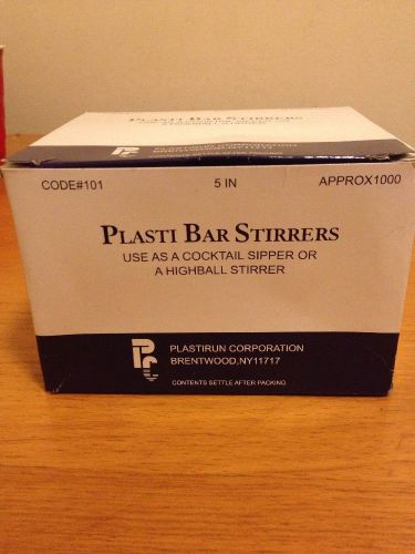 Cocktail Drink Straws - Approx 1000 Count - Red 5&#034; -  Plasti Bar Stirrers