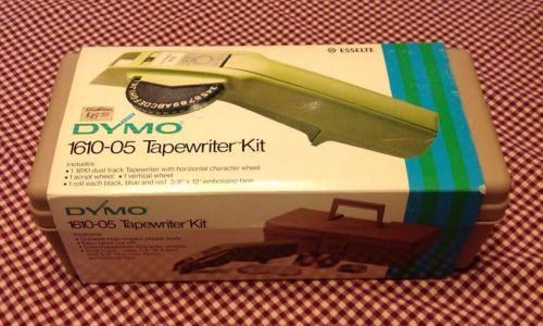 DYMO 1610-05 Tapewriter Label Kit 3 Print Wheels 3 Rolls Embossing Tape in Case