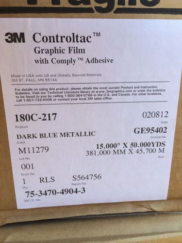 3M CONTROLTAC GRAPHIC FILM WITH COMPLY ADHESIVE - DARK BLUE METALLIC - ***NEW***